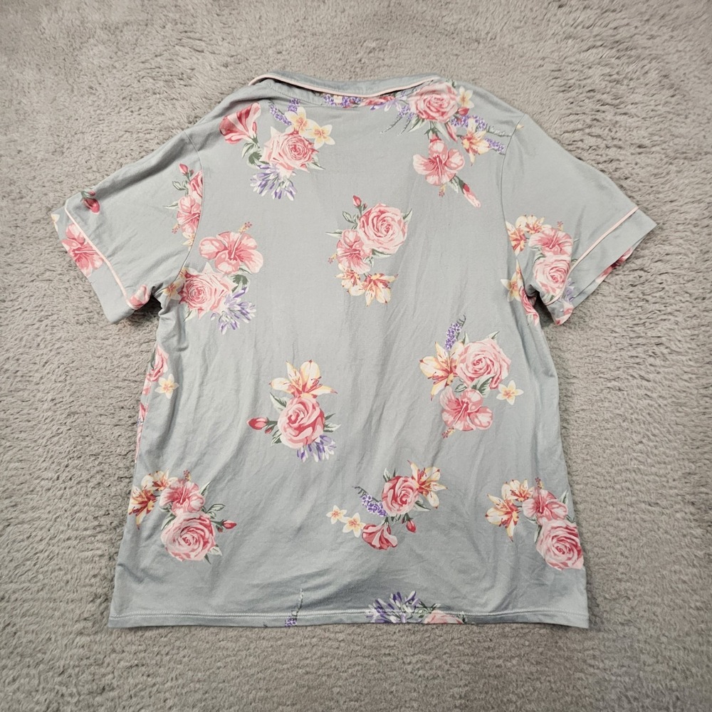 Flora Nikrooz Floral Pajama Set Women M Blue Cottagecore Lounge Pastel Sleepwear - Picture 8 of 16